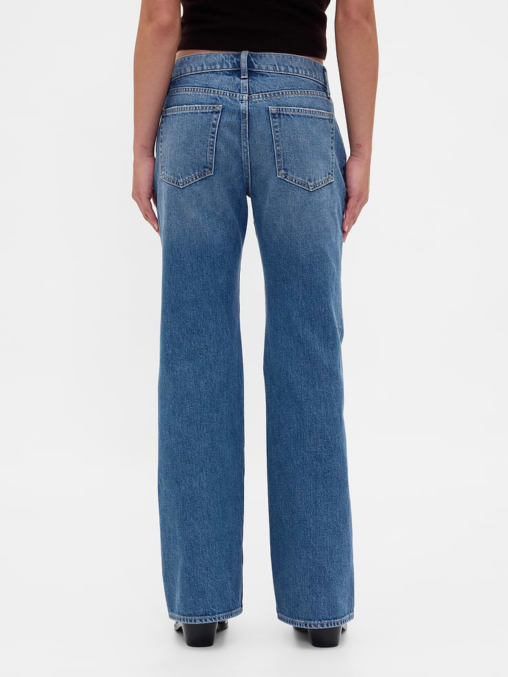 Image number 4 showing, Mid Rise Rigid Relaxed Flare Jeans