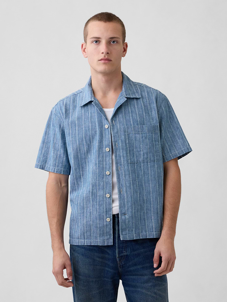 Image number 1 showing, Denim Dobby Resort Shirt