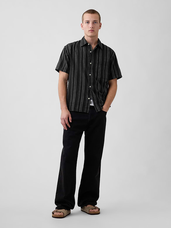 Textured Linen-Cotton Shirt