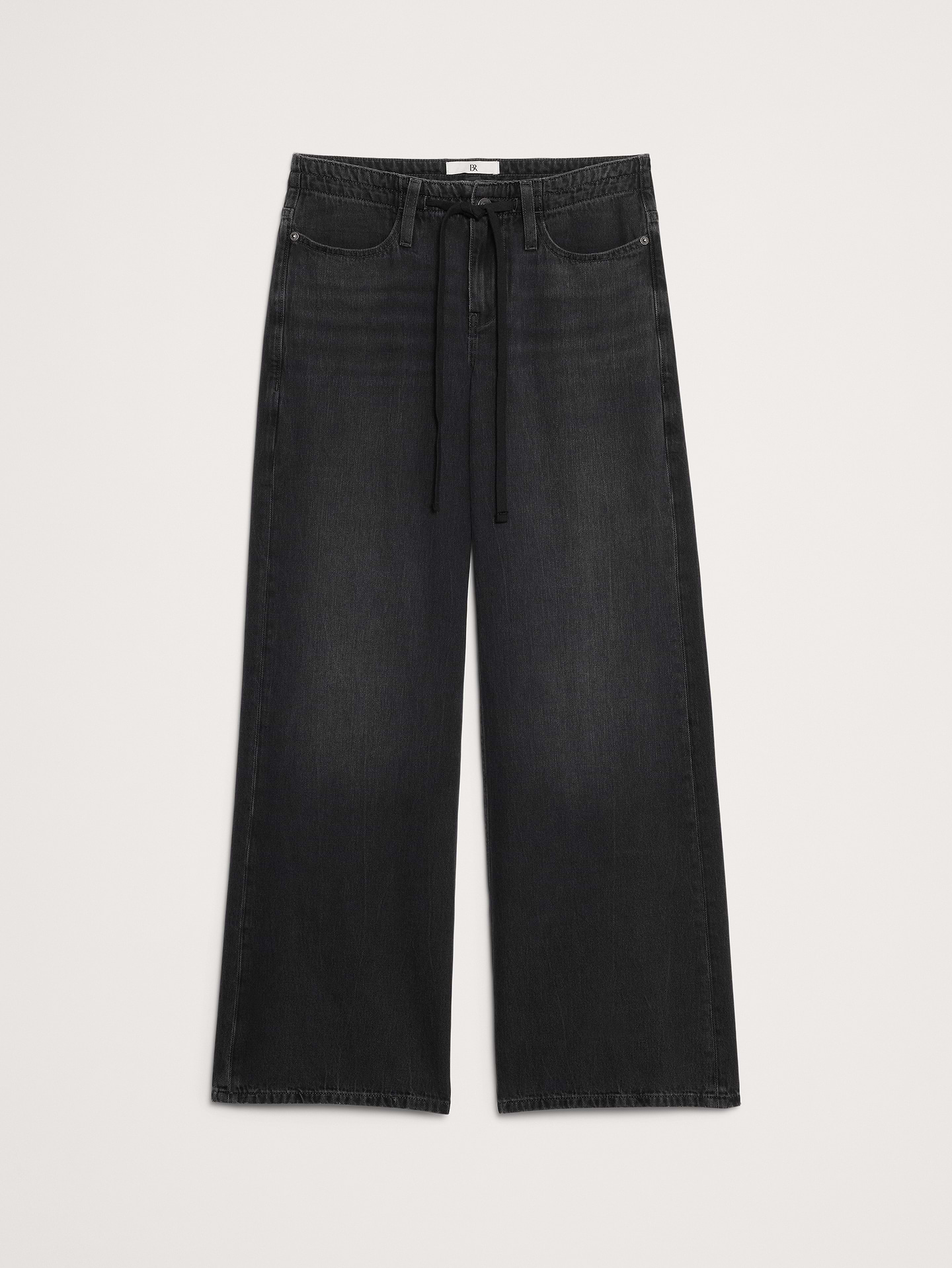Image number 6 showing, Mid-Rise Wide-Leg Drawstring Jean