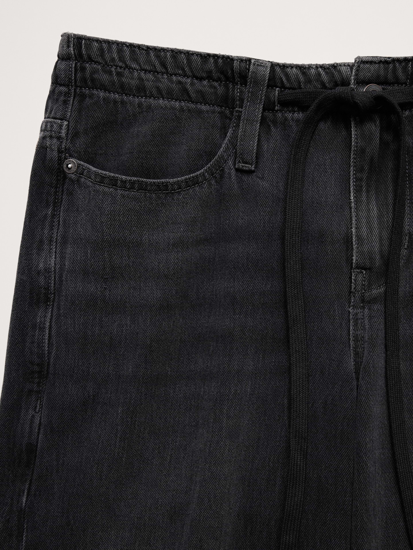 Image number 7 showing, Mid-Rise Wide-Leg Drawstring Jean
