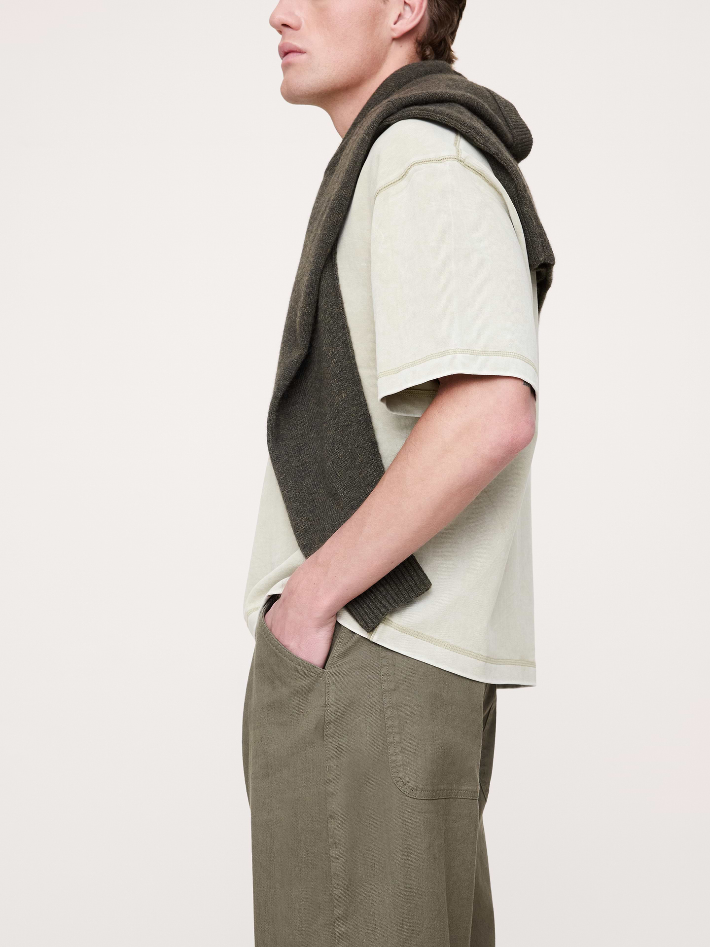 Image number 3 showing, Loose Italian Linen-Cotton Pant
