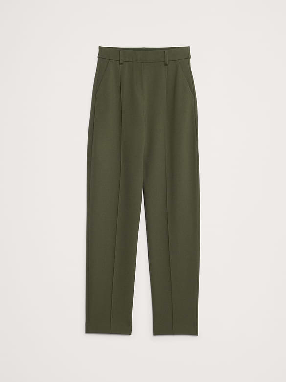 High-Rise Slim Drapey Ponte Pull-On Pant