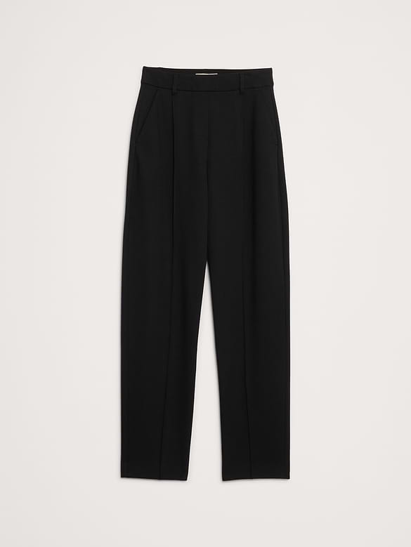 High-Rise Slim Drapey Ponte Pull-On Pant