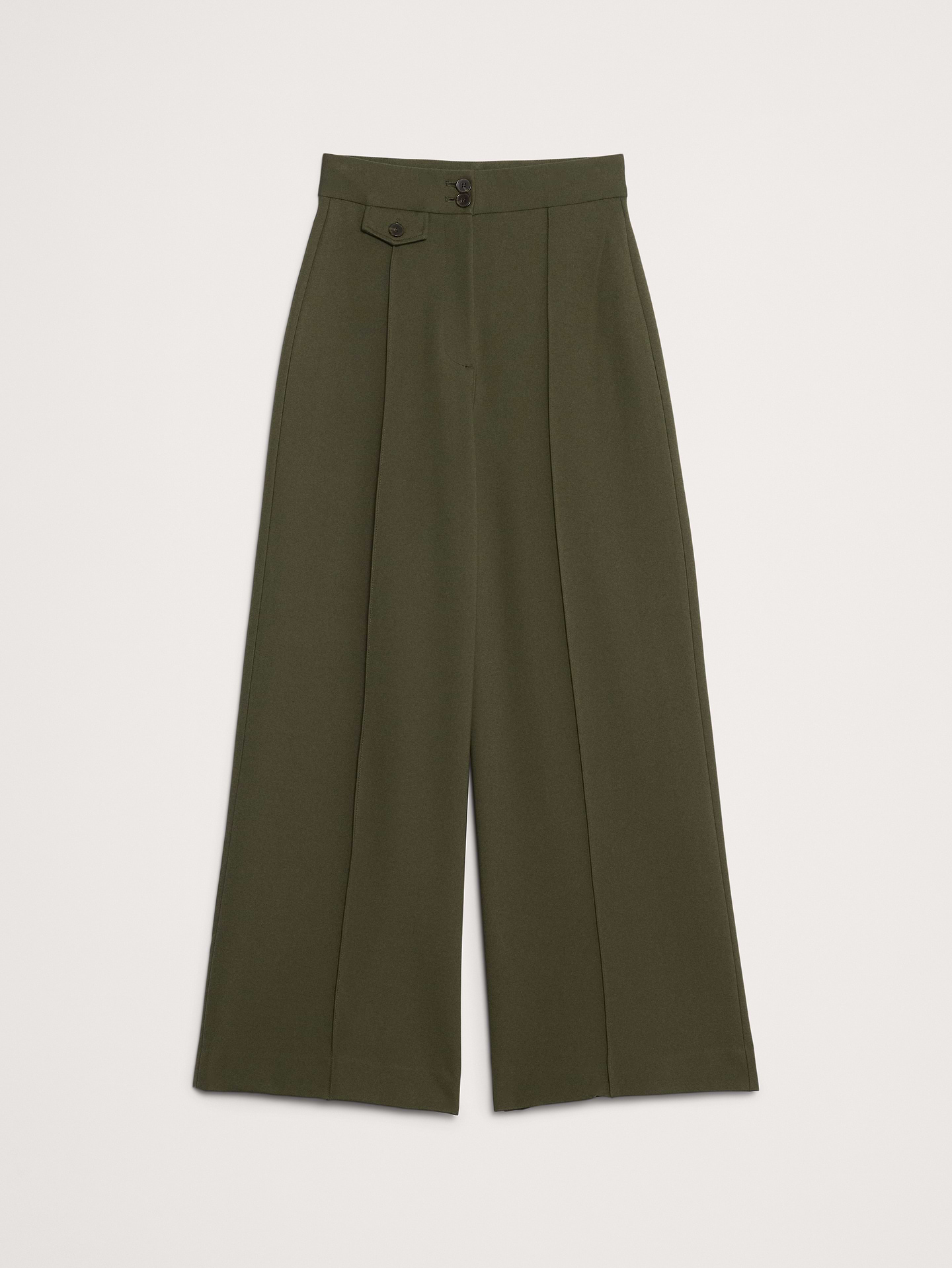 Image number 8 showing, High Rise Wide-Leg Drapey Ponte Pant