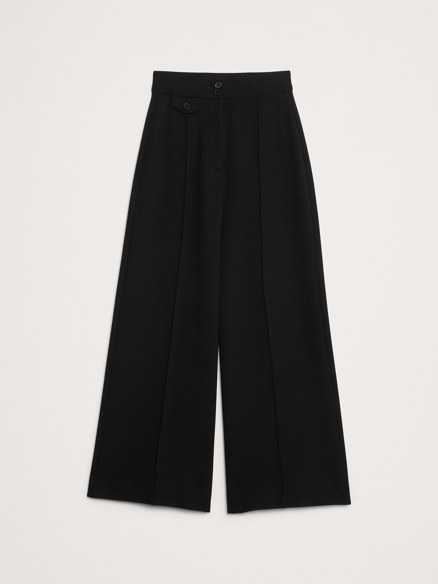 Image number 5 showing, High Rise Wide-Leg Drapey Ponte Pant