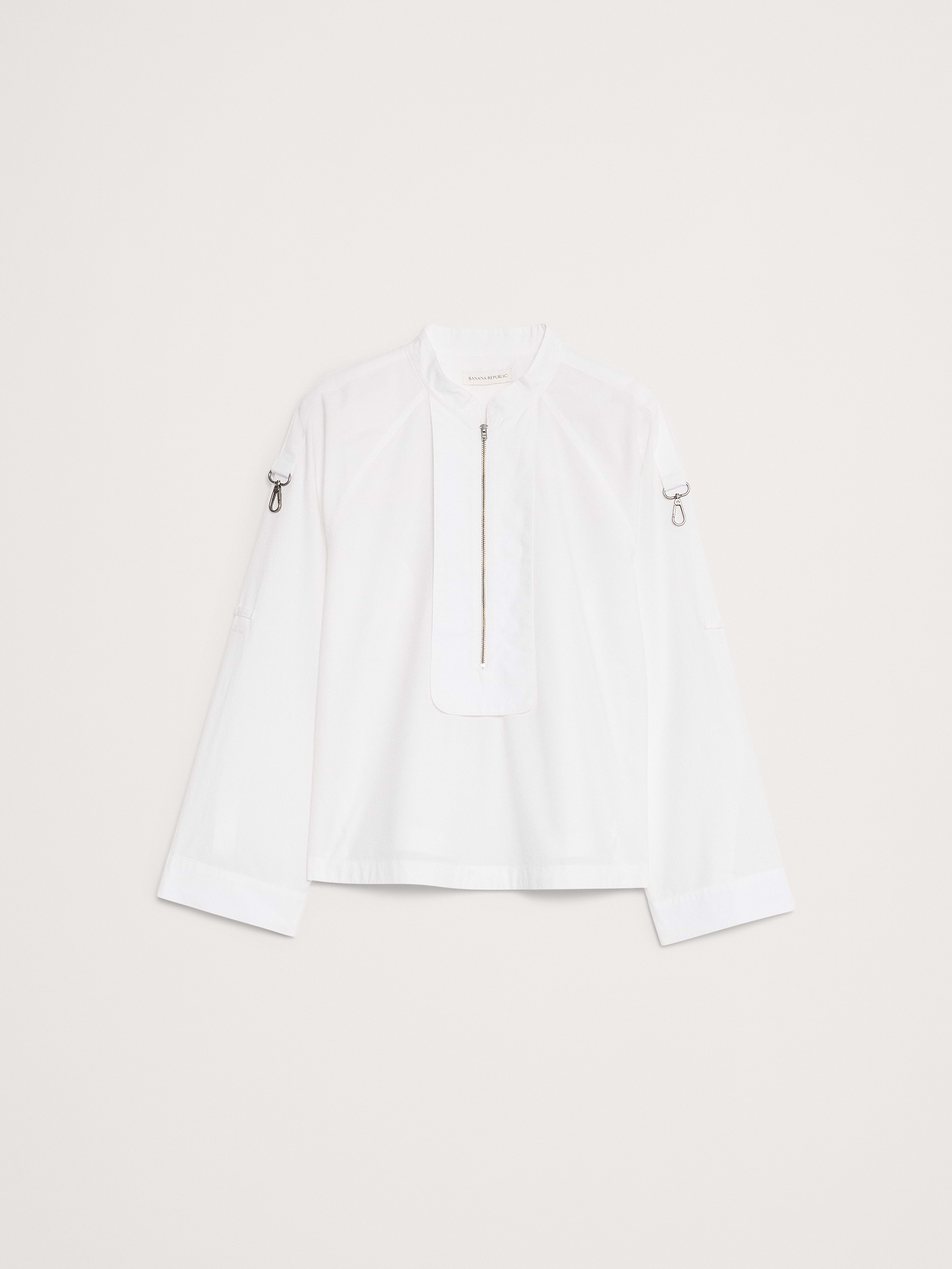 Image number 4 showing, Cotton Poplin Zip Popover Top