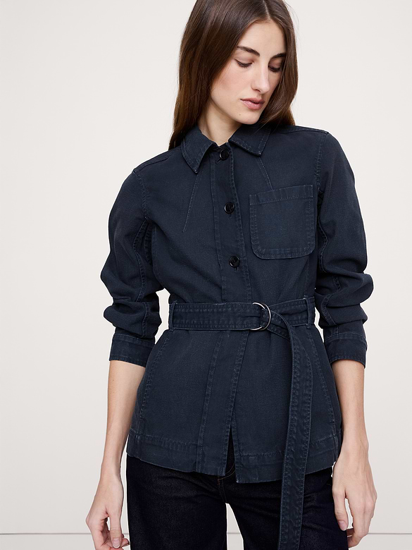 Veste-chemise en toile de coton
