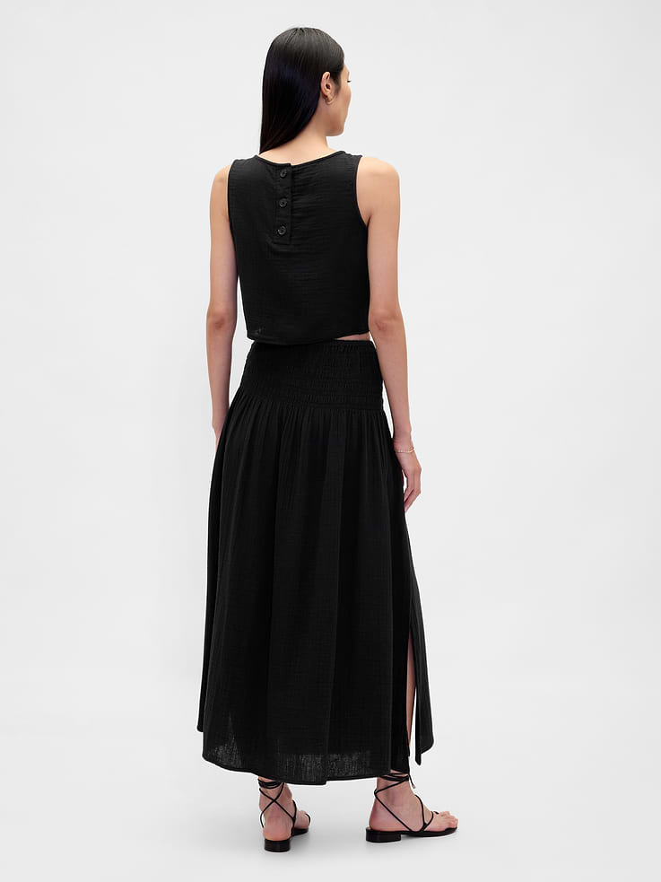 Image number 2 showing, Cotton Gauze Smocked-Waist Maxi Skirt