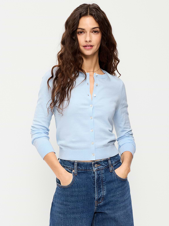 SoSoft Lite Cropped Crew-Neck Cardigan
