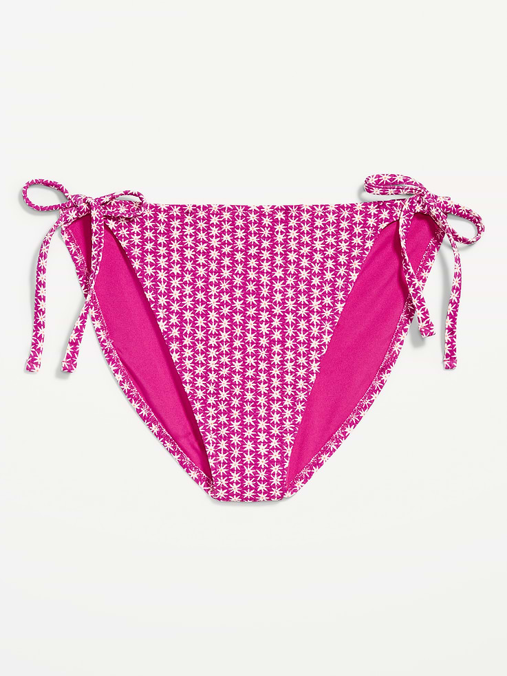 L'image numéro 4 présente Bas de bikini à broderie anglaise noué sur le côté