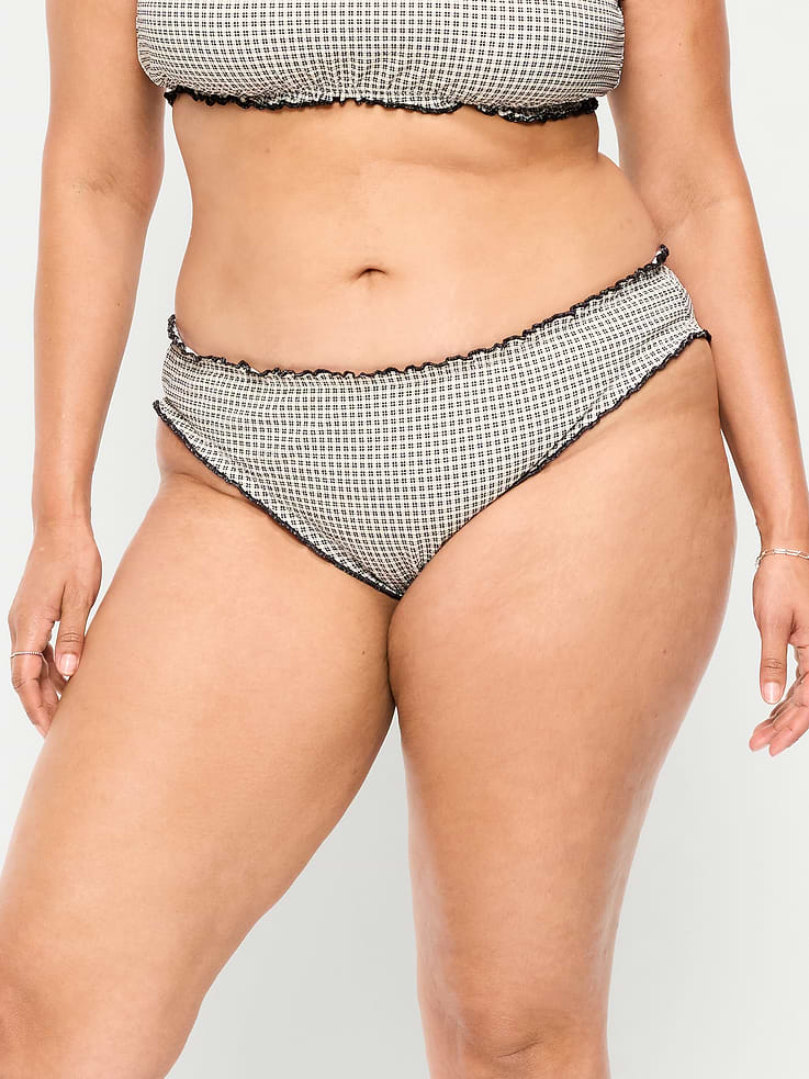 Image number 7 showing, Mid-Rise Ruffle Trim Swim Bottoms