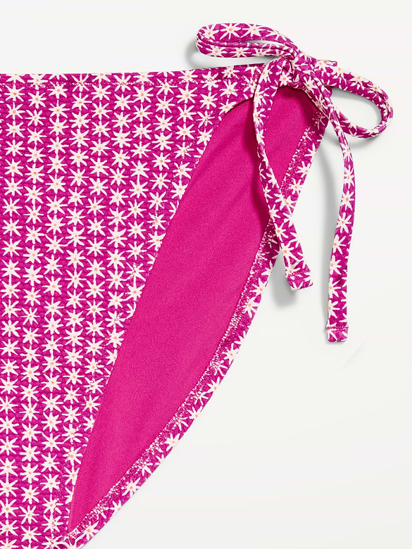 Pique String Bikini Swim Bottoms