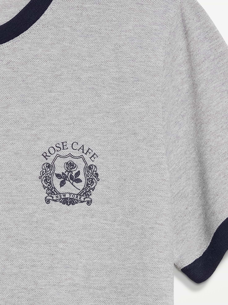 L'image numéro 5 présente T-shirt ras du cou en piqué