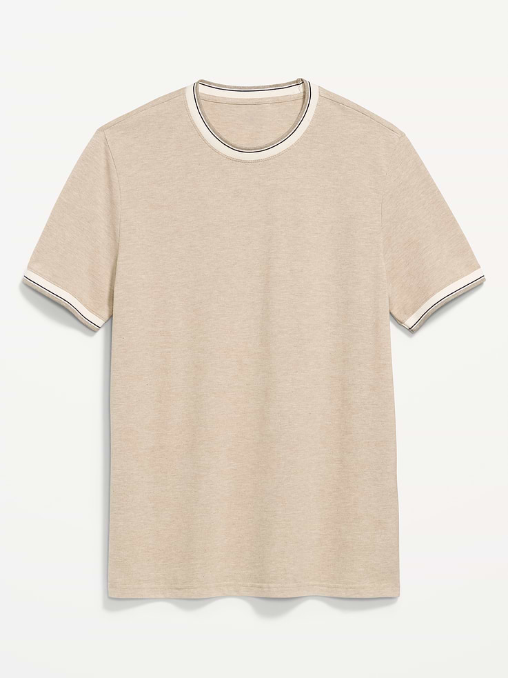 L'image numéro 4 présente T-shirt ras du cou en piqué