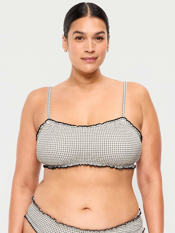Scoop-Neck Ruffle Swim Top