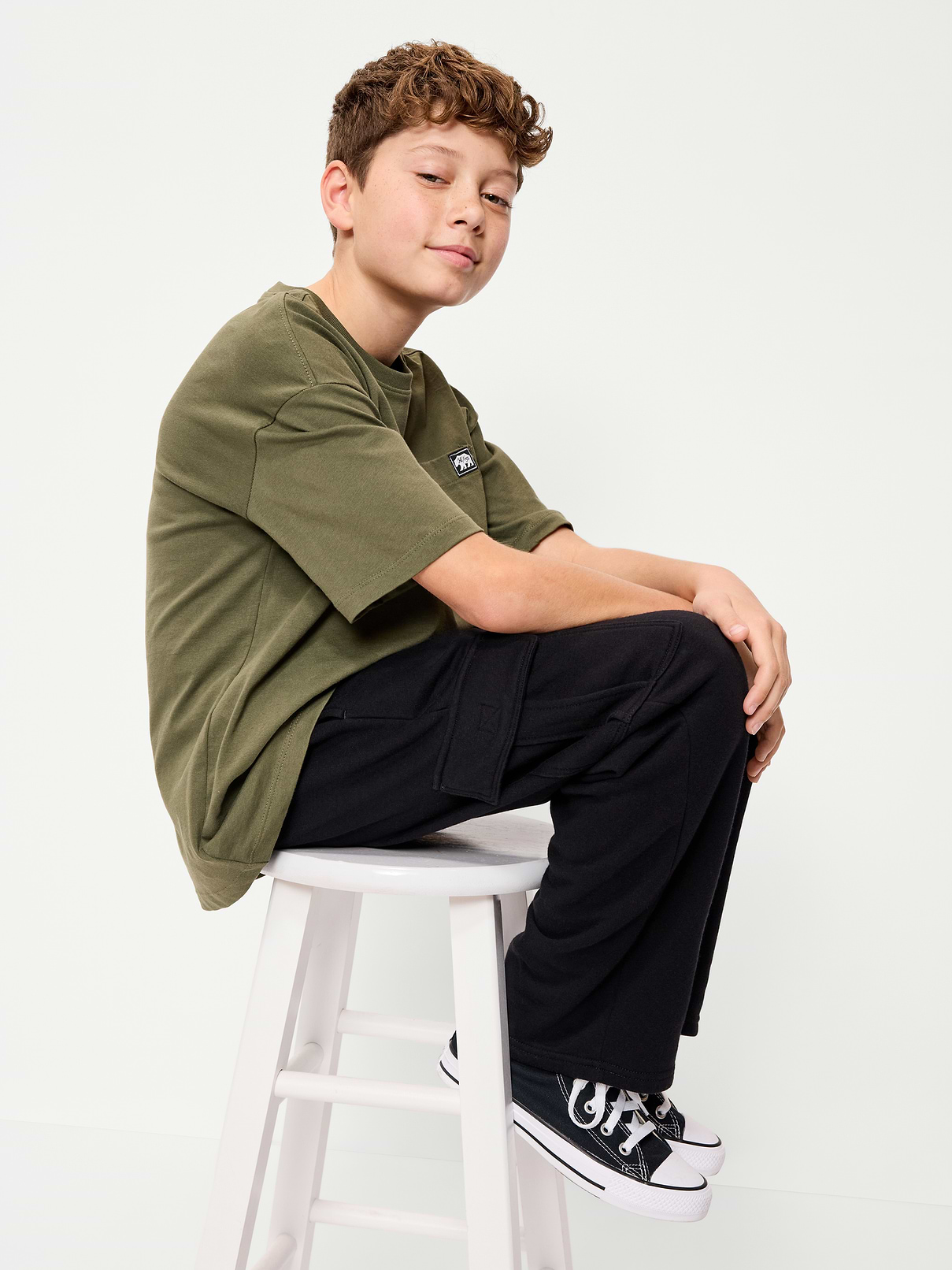 Image 3 of 4, Favorite Fleece Baggy Cargo Sweatpants for Boys