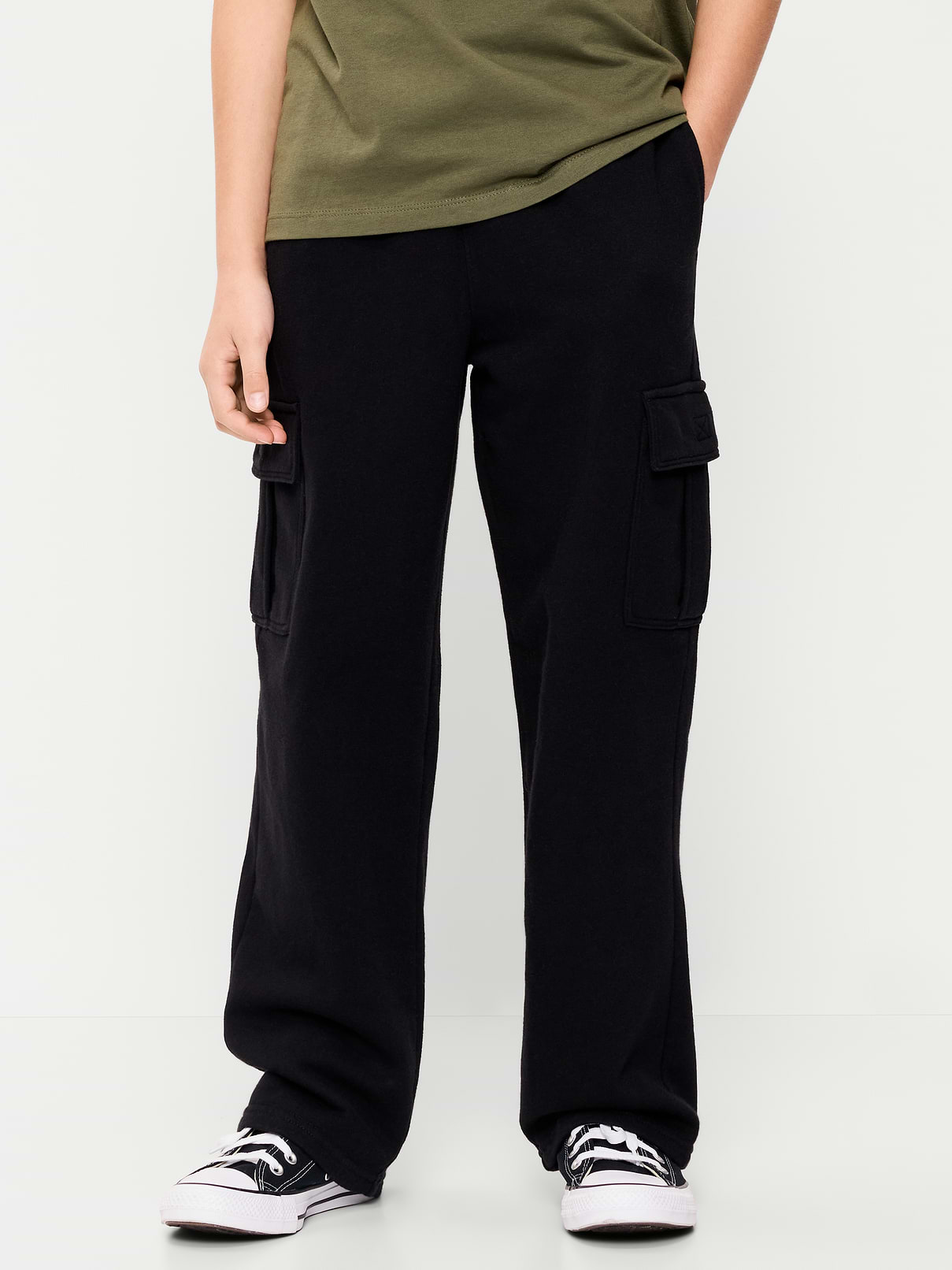 Image 1 of 4, elasticized waist, functional drawstring, on-seam welt pockets, adhesive secure close flap cargo pockets, easy pull-on style, Product #880607