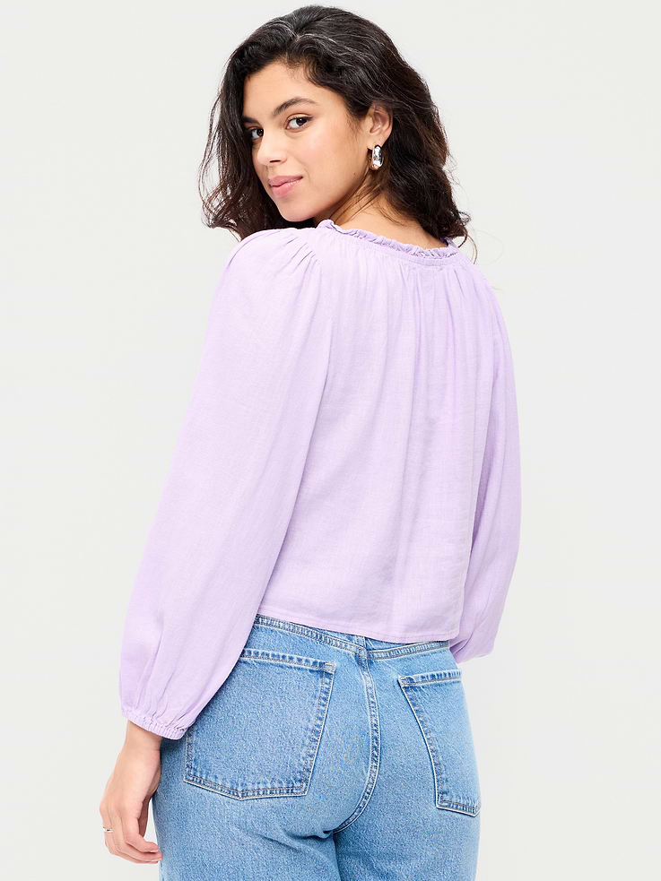 Image number 5 showing, Long-Sleeve Button-Down Top