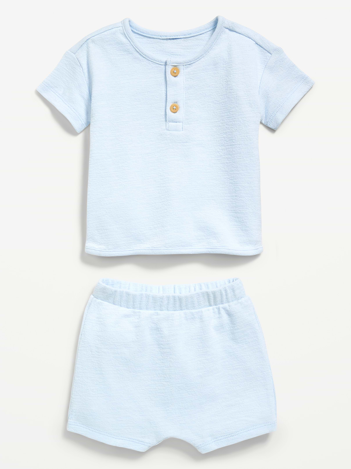 Image number 2 showing, Jacquard-Knit Henley Shirt and Shorts Set for Baby