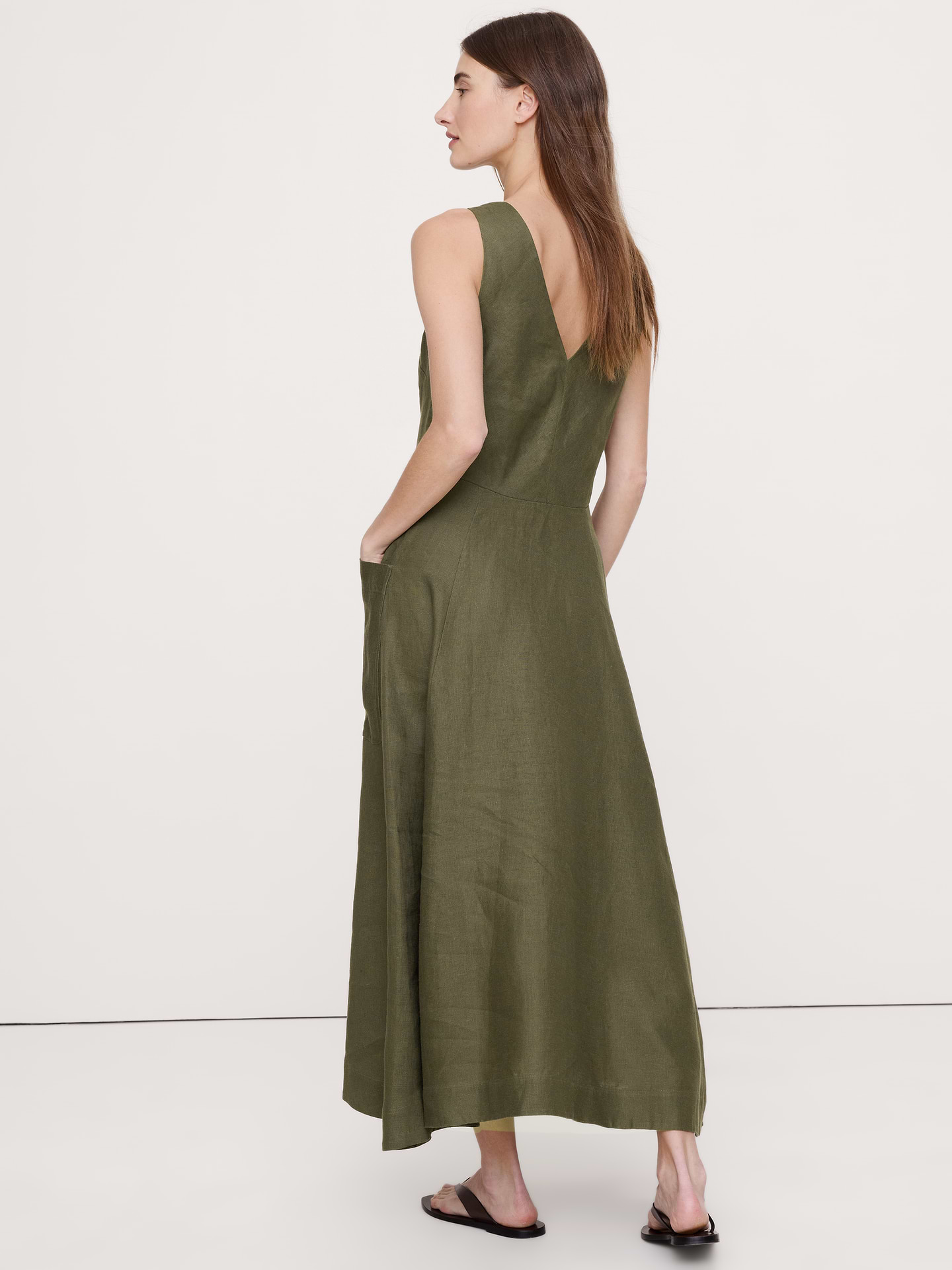 Image number 8 showing, Linen Pocket Maxi Dress