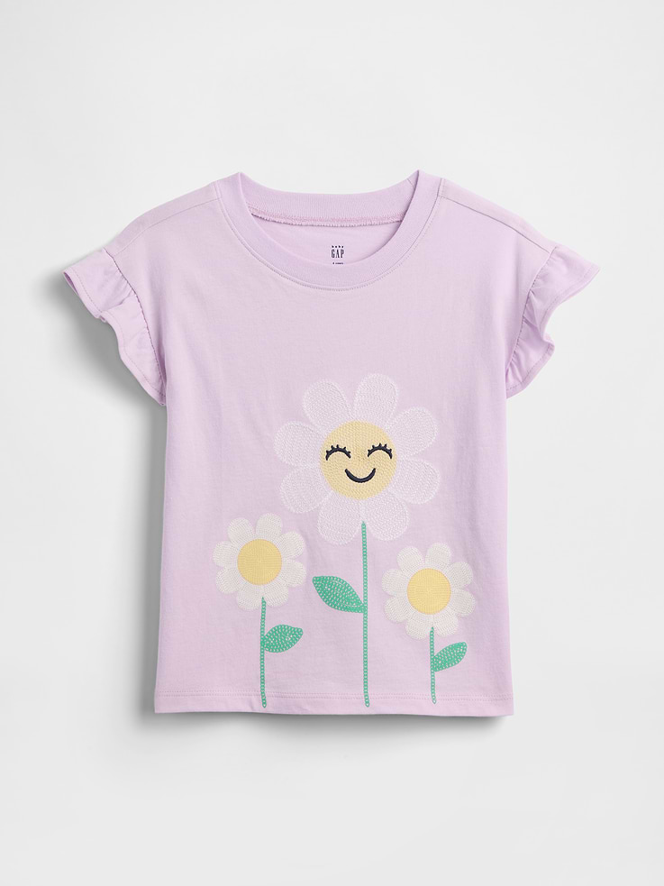Image number 1 showing, babyGap Ruffle 3D Graphic T-Shirt