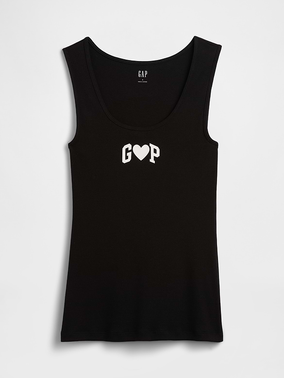 Ribbed Gap Logo Scoopneck Tank Top