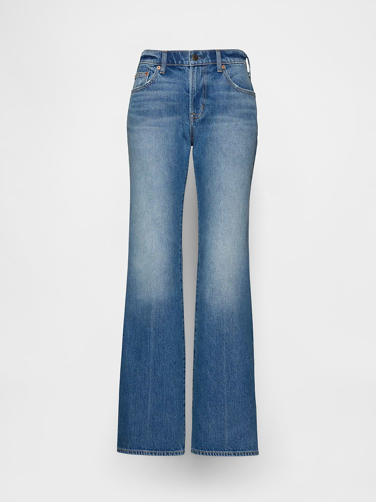 Image number 5 showing, Mid Rise Rigid Relaxed Flare Jeans