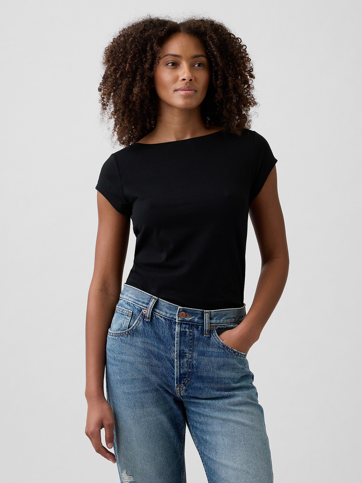 Stretch Jersey Boatneck T-Shirt | Gap Factory