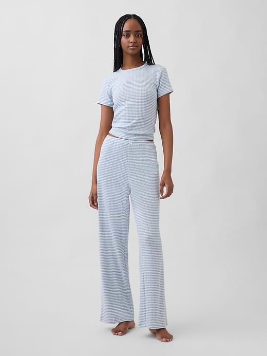 Pointelle PJ Pants - Blue & white stripe by Gap