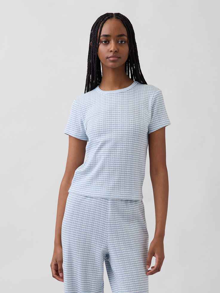 Image number 1 showing, Pointelle PJ T-Shirt