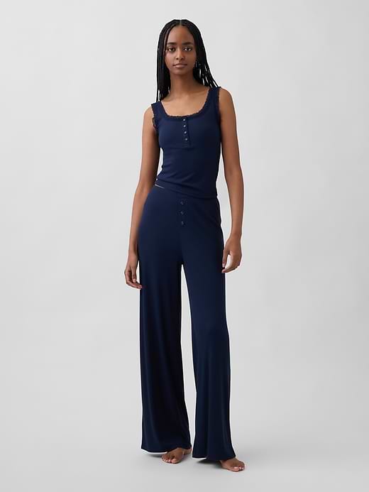 MiniRib Wide-Leg PJ Pants - Blue galaxy by Gap