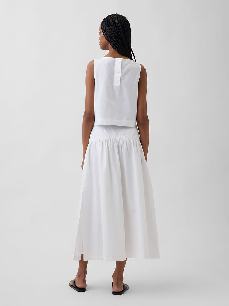 Image number 2 showing, Poplin Drop-Waist Maxi Skirt