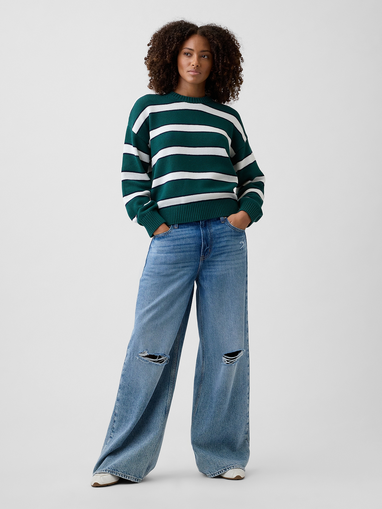 Relaxed Cotton Crewneck Sweater | Gap Factory