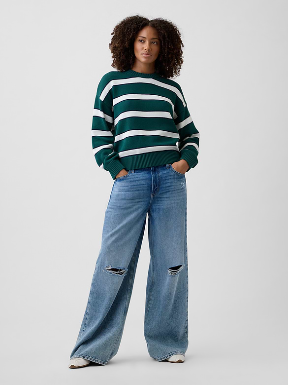 Relaxed Cotton Crewneck Sweater