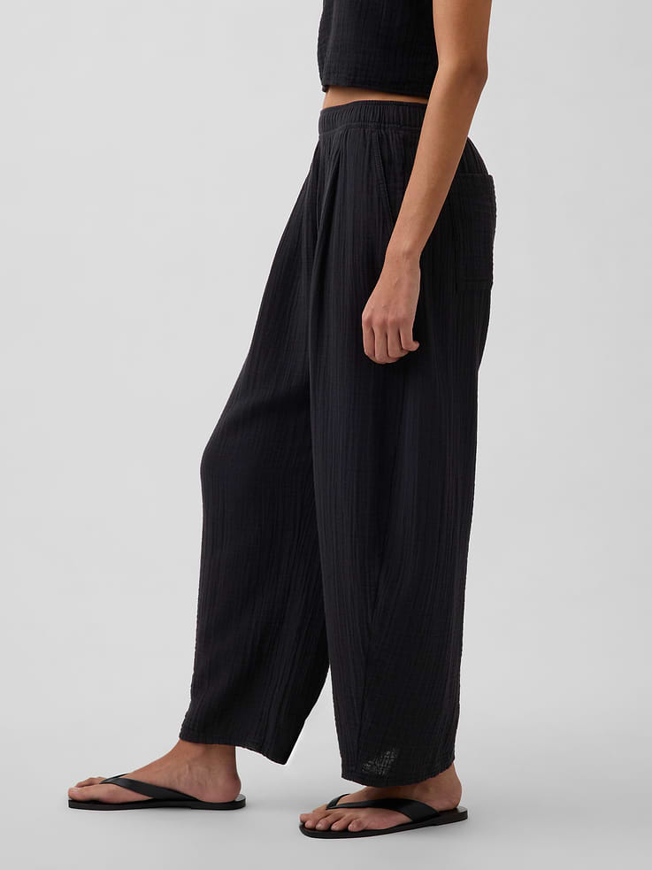 Image number 3 showing, Cotton Gauze Easy Barrel Pants