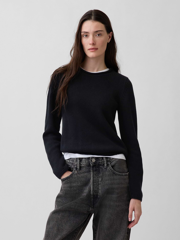 Image number 1 showing, 100% Cotton Rollneck Sweater