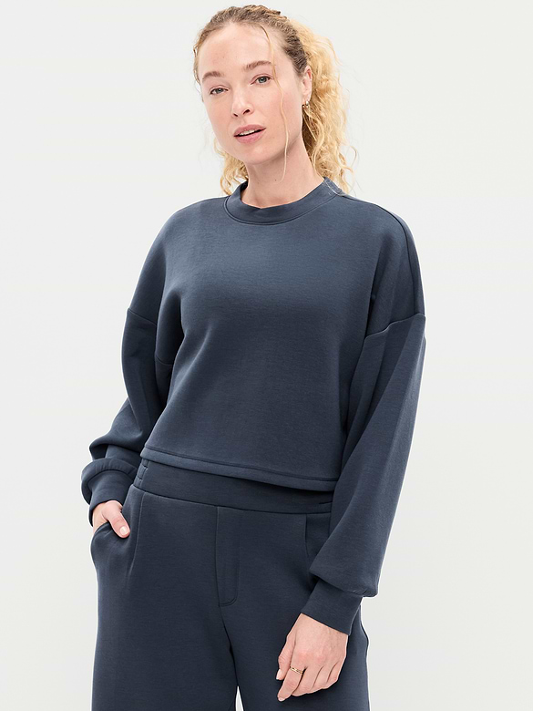 Bounce Fleece Crew-Neck Cropped Sweatshirt