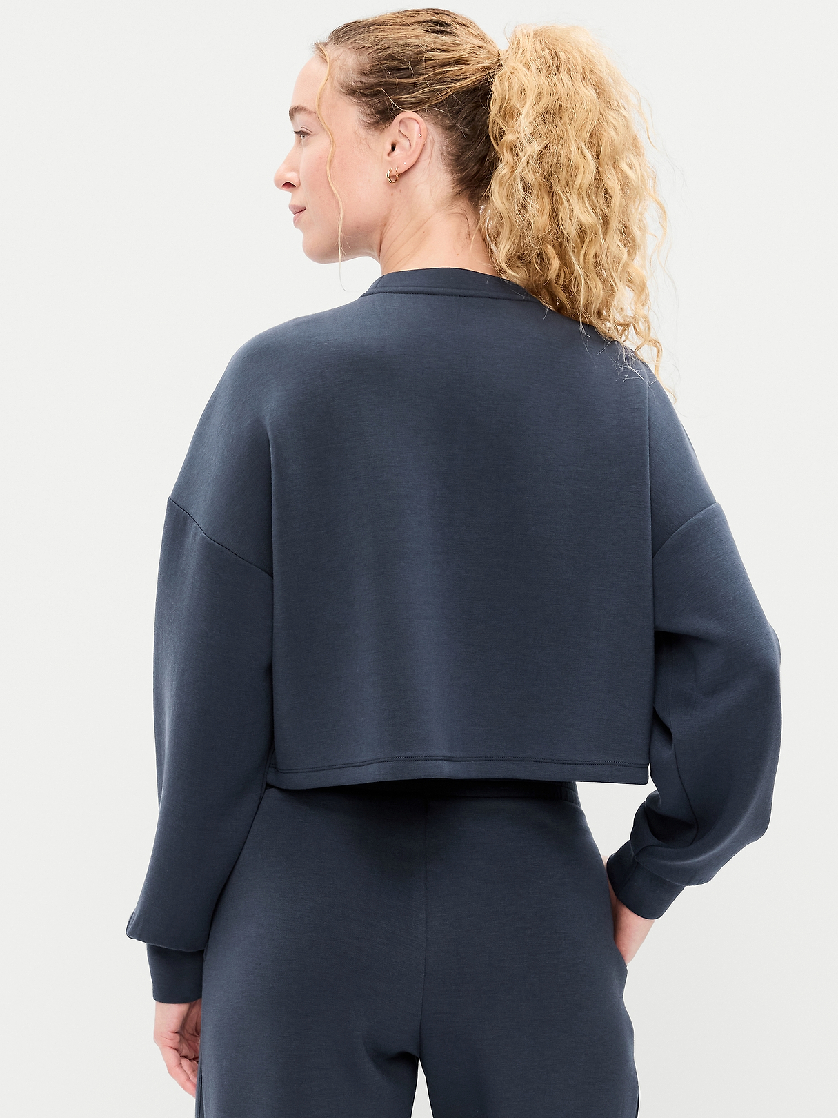 Bounce Fleece Crew-Neck Cropped Sweatshirt | Old Navy