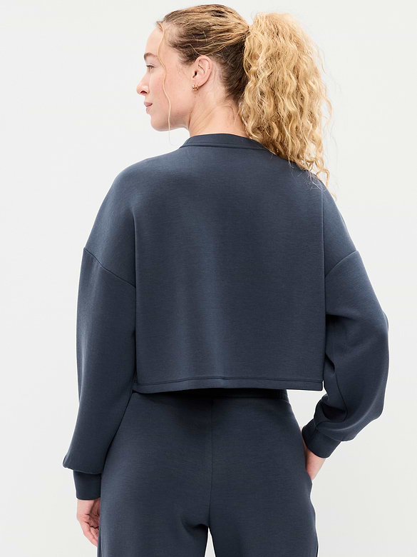 Bounce Fleece Crew-Neck Cropped Sweatshirt