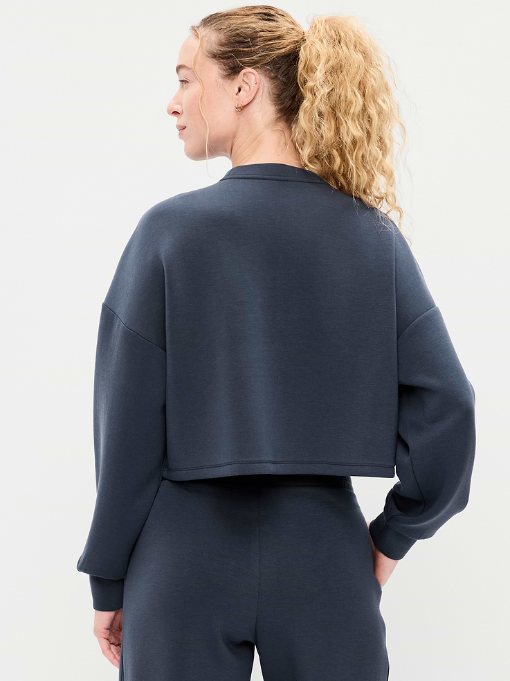 Image number 2 showing, Bounce Fleece Crew-Neck Cropped Sweatshirt