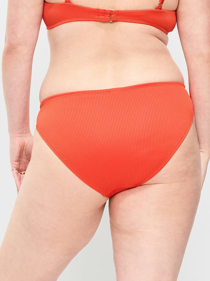 Image number 5 showing, Ribbed Mid-Rise Bikini Swim Bottoms