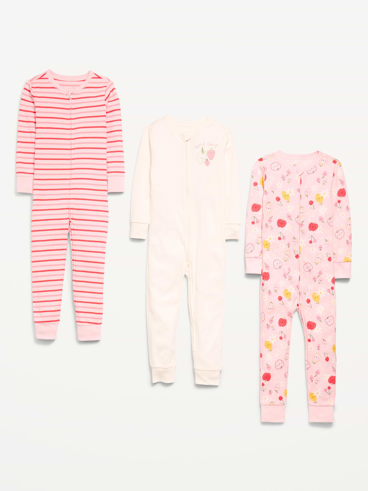 Image number 2 showing, Unisex Snug-Fit 2-Way-Zip Pajama One-Piece 3-Pack for Toddler & Baby