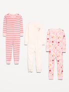 Image number 2 showing, Unisex Snug-Fit 2-Way-Zip Pajama One-Piece 3-Pack for Toddler & Baby