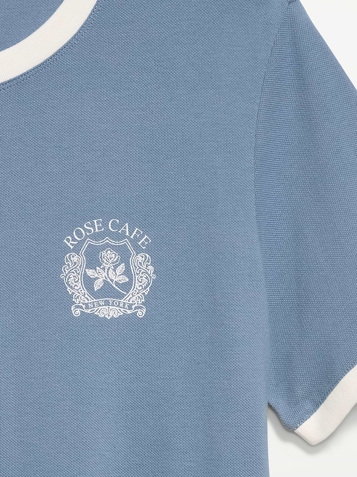 L'image numéro 5 présente T-shirt ras du cou en piqué