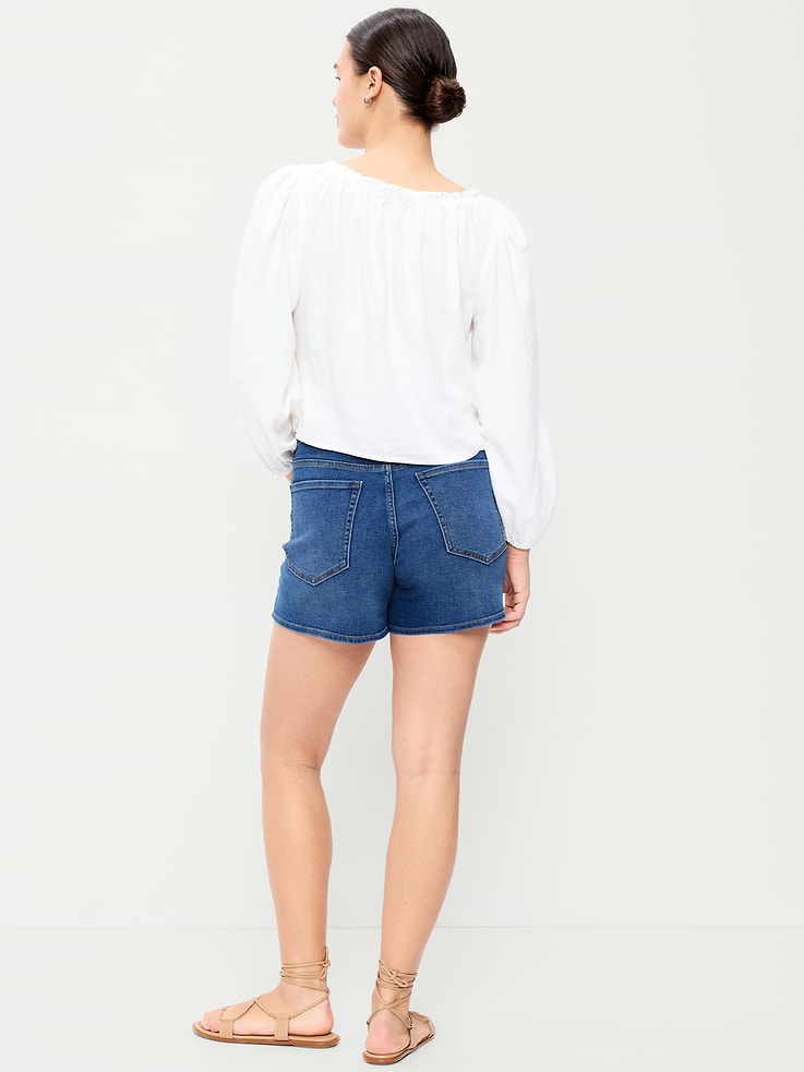 Image number 5 showing, High-Waisted Wow Jean Shorts -- 4-inch inseam