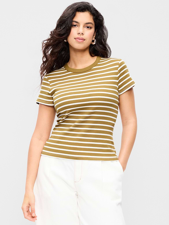 Snug Crew-Neck Ribbed T-Shirt