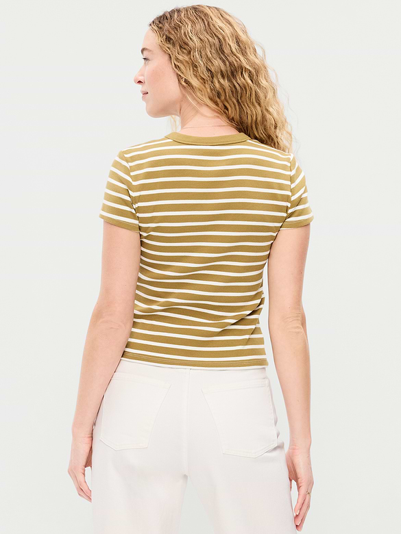 Snug Crew-Neck Ribbed T-Shirt