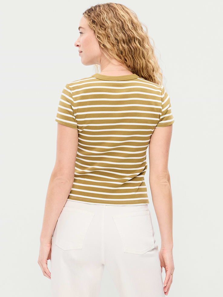 Image number 2 showing, Snug Crew-Neck Ribbed T-Shirt