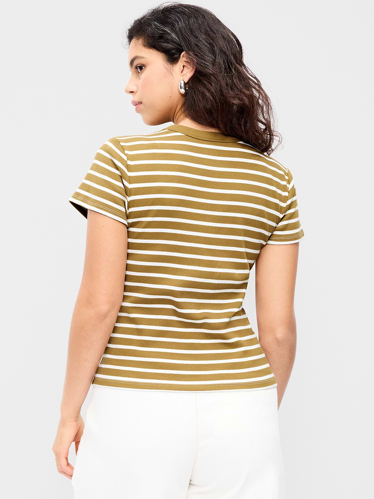 Image number 6 showing, Snug Crew-Neck Ribbed T-Shirt